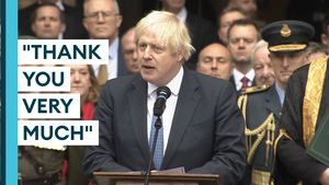 Boris Johnson thanks Op Pitting personnel as they march through Westminster