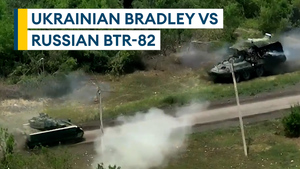 Ukrainian M2 Bradley faces Russian BTR-82 with shocking results