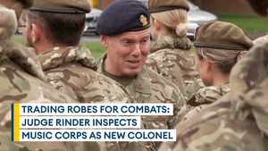 Judge Rinder inspects the Royal Corps of Army Music as its new Deputy Colonel Commandant