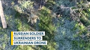 Ukrainian forces release moment Wagner Group mercenary appears to surrender to drone