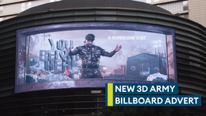 Boxing champion British soldier stars in new 3D army billboard advert