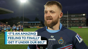 RAF captain Liam Bradley reacts to Inter Services win
