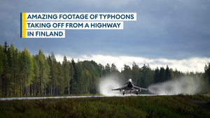 RAF Typhoon fighter jets land and take off from a road for first time