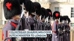 Coldstream Guards give Dutch Defence Sec Guard of Honour during London visit