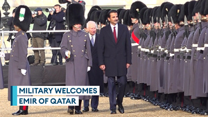 Military pomp and pageantry for Emir of Qatar