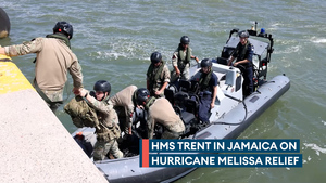 HMS Trent provides humanitarian support in Jamaica after Hurricane Melissa