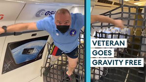 Former commando goes weightless testing zero-gravity fitness kit for astronauts