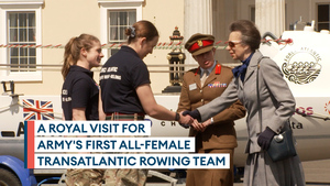 Princess Anne visits Army's first all-female transatlantic rowing team