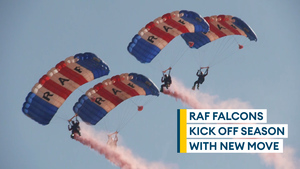 RAF's parachute display team show off new Helix manouevre at first display of the season
