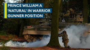 Prince of Wales has attack exercise front row view riding Warrior gunner seat