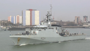 HMS Trent Departs Portsmouth For Gibraltar