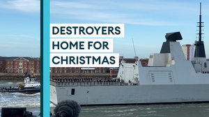 HMS Diamond and HMS Defender return from CSG21