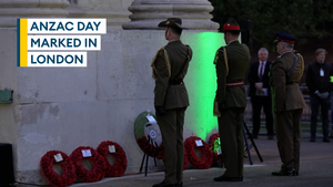 Prince Edward leads Anzac Day commemorations in London