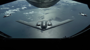 US B-2s On Their First Flight With British F-35s