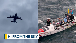 RAF flyover for all-female rowing team circumnavigating GB