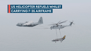 US Marines' new CH-53K filmed carrying F-35 during refuelling