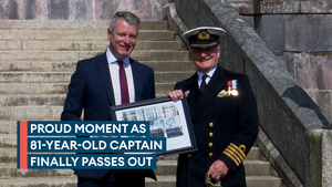 Officer finally passes out 63 years after joining Navy