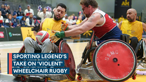 Richie McCaw reacts to 'violent' Wheelchair Rugby at Invictus
