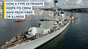 How do personnel deal with fire or medical emergencies on a Royal Navy frigate?