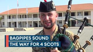 Bagpipes sound the way for 4 Scots in Cyprus