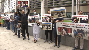 Protests Outside Home Office For Stranded Afghan Interpreters 