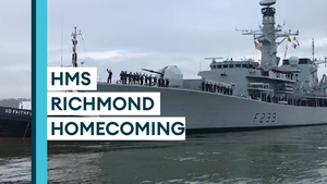 HMS Richmond arrives in Devonport after CSG21