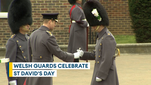 Prince and Princess of Wales join the Welsh Guards to celebrate St David's Day