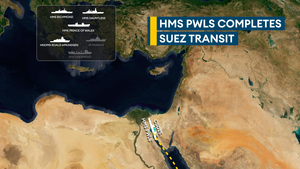 HMS Prince of Wales leads Carrier Strike Group through Suez Canal