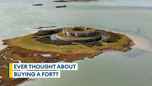 Historic military fort up for auction but you'll need a boat to get there