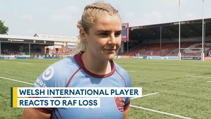 Welsh international Carys Williams-Morris reacts to RAF loss against Army