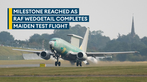 RAF's new E-7 Wedgetail takes off on maiden test flight