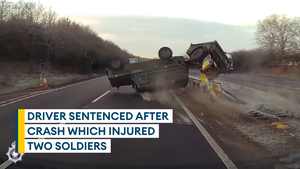 Driver banned after A43 crash left military Land Rover rolling