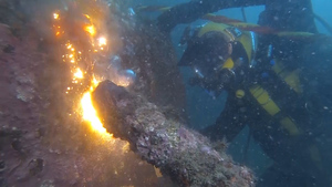 Army Divers On Exercise Submerged Crusader