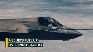 Feeling thirsty: F-35Bs fill up over the Pacific