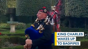 King Charles' piper plays at Clarence House for the first time