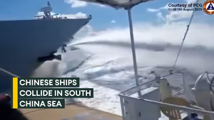 Chinese vessels crash into each other while tracking a Filipino patrol boat