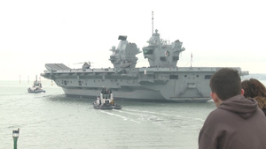 The Moment HMS Queen Elizabeth Left Portsmouth