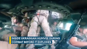 Shocking footage from inside Ukrainian Humvee during combat