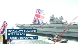 Royal Navy flagship sets sail for major deployment