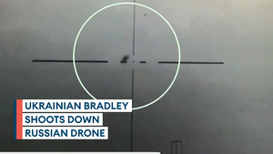 Ukrainian Bradley shoots down Russian drone