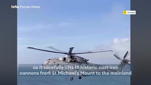 Merlin airlifts historic cannon for restoration work