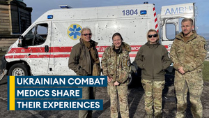 Ukrainian war-damaged ambulance tours the streets of the UK