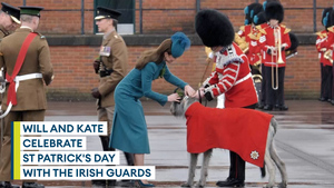 Prince and Princess of Wales celebrate St Patrick's Day alongside the Irish Guards