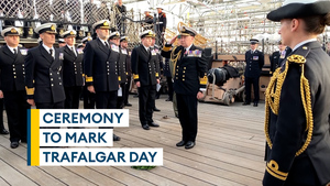 Annual ceremony held on board HMS Victory to mark Trafalgar Day 