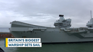 HMS Prince of Wales sets sail from Portsmouth