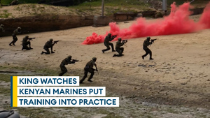 Kenyan Marines perform covert beach landing in front of King Charles