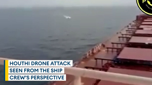 Houthi drone Red Sea attack seen from the perspective the targeted ships