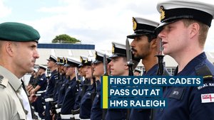 Officer cadets pass out at HMS Raleigh