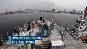 Watch: Timelapse footage of HMS Spey arriving in the Philippines