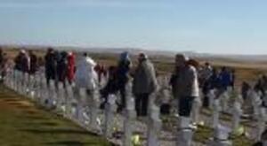 Relatives Visit The Graves Of Argentinians Who Died In The Falklands War